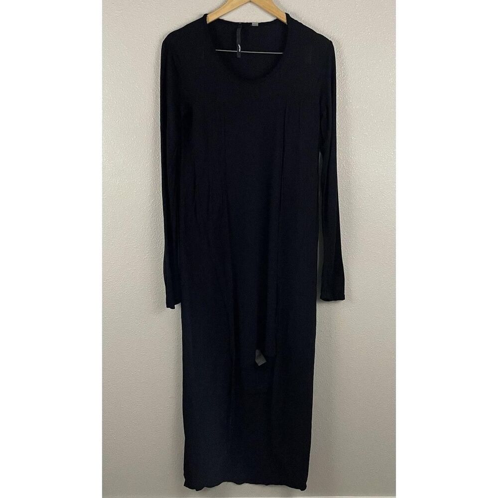 Damir Doma Silent Size M Black Layered Long Sleeve Raw Neckline Dress Goth